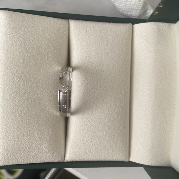 COPY - 0.10 Cttw white gold diamond engagement band for men . Size 7.75 - Picture 2 of 5